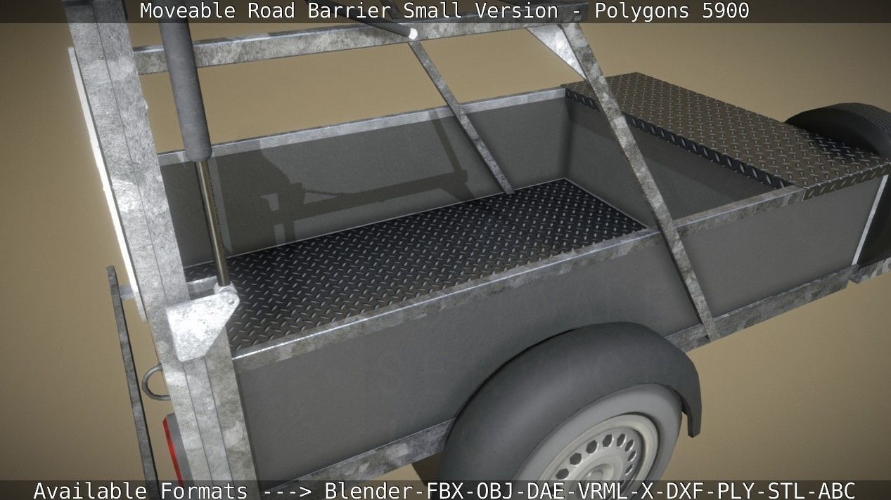 Moveable Barrier Small Version Low-poly 3D model_106