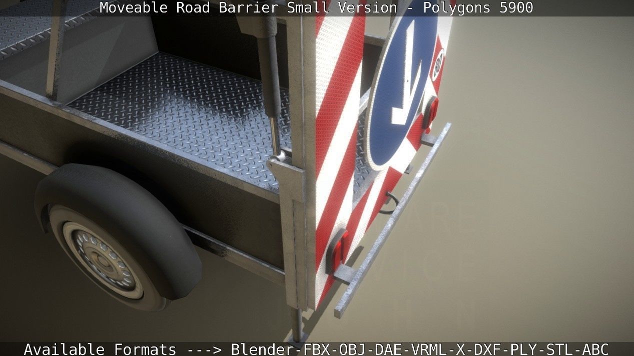 Moveable Barrier Small Version Low-poly 3D model_97