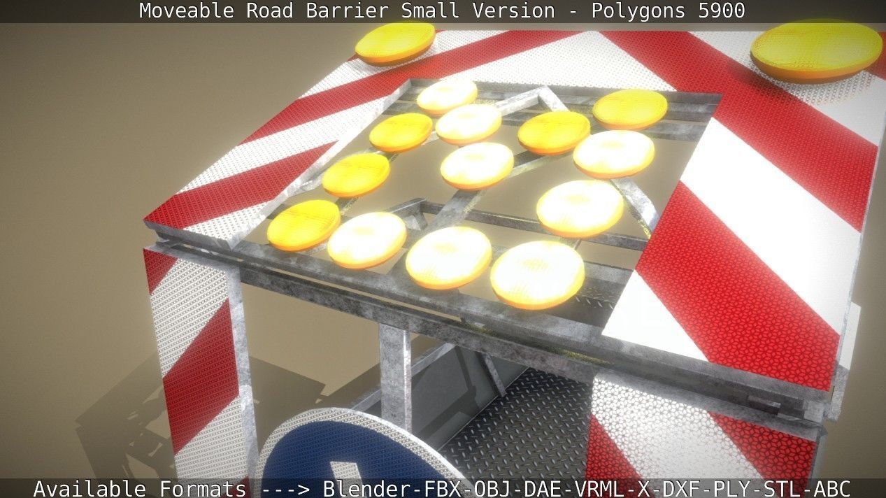 Moveable Barrier Small Version Low-poly 3D model_60