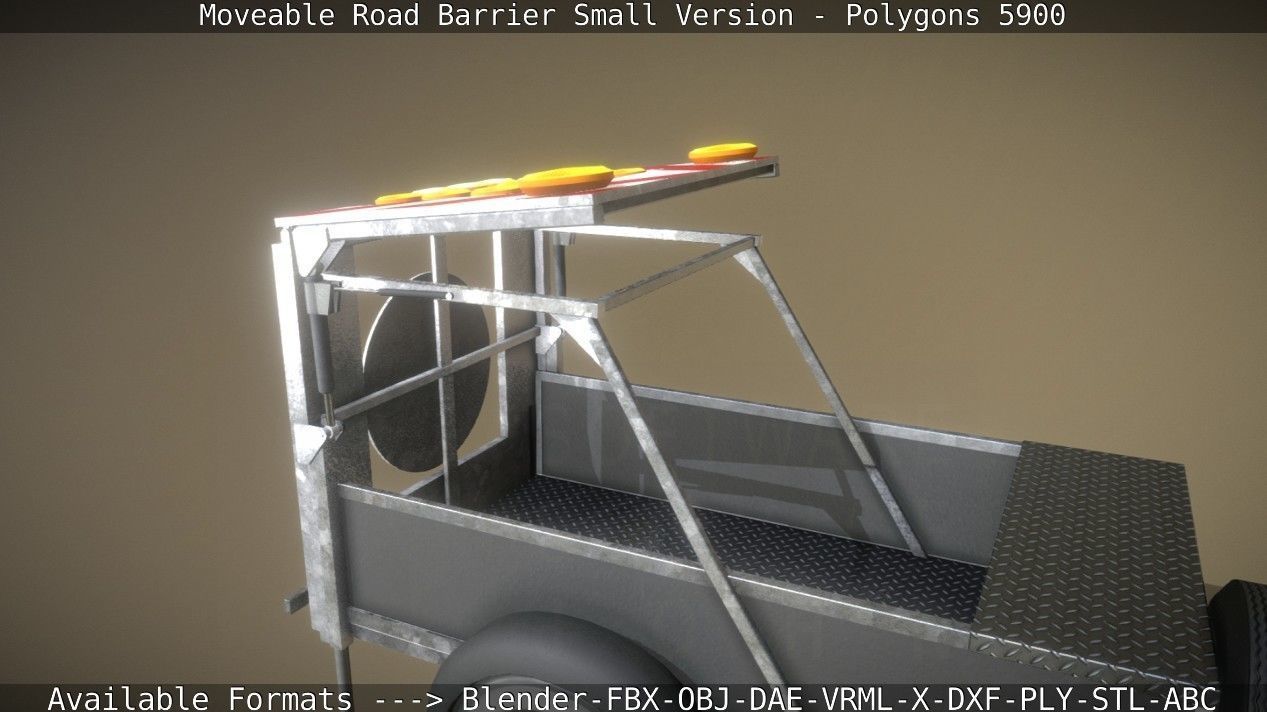 Moveable Barrier Small Version Low-poly 3D model_124