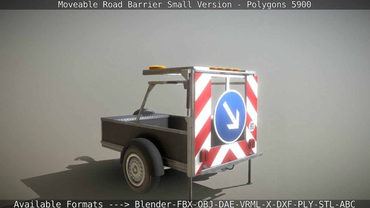 Moveable Barrier Small Version Low-poly 3D model_94