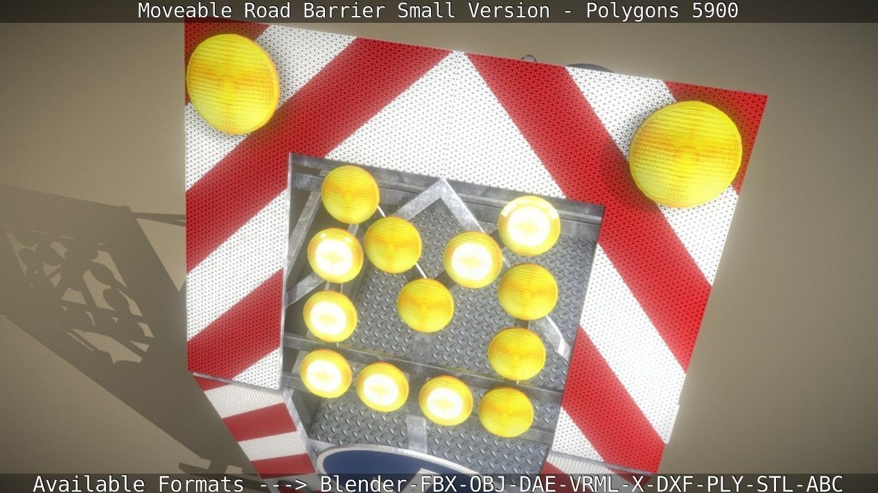 Moveable Barrier Small Version Low-poly 3D model_67