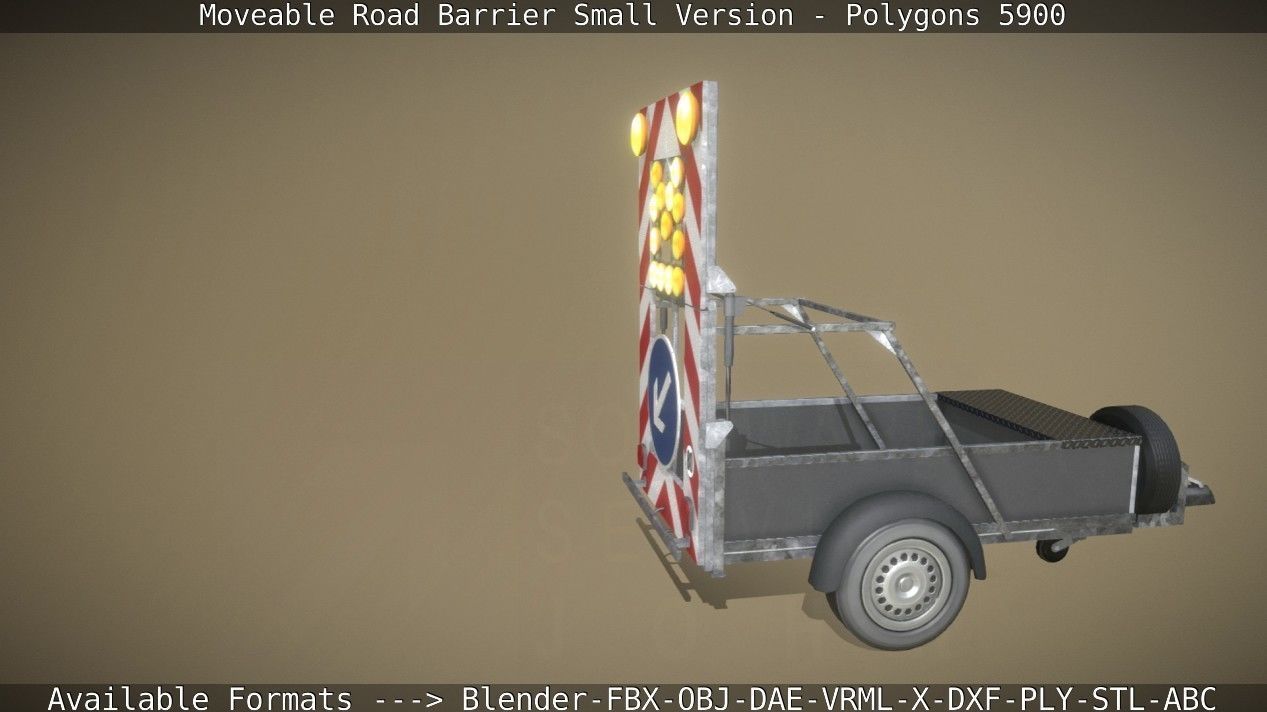 Moveable Barrier Small Version Low-poly 3D model_47