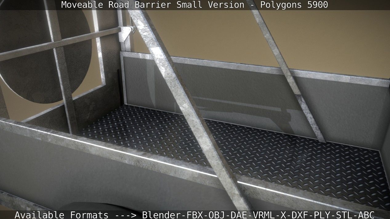Moveable Barrier Small Version Low-poly 3D model_126
