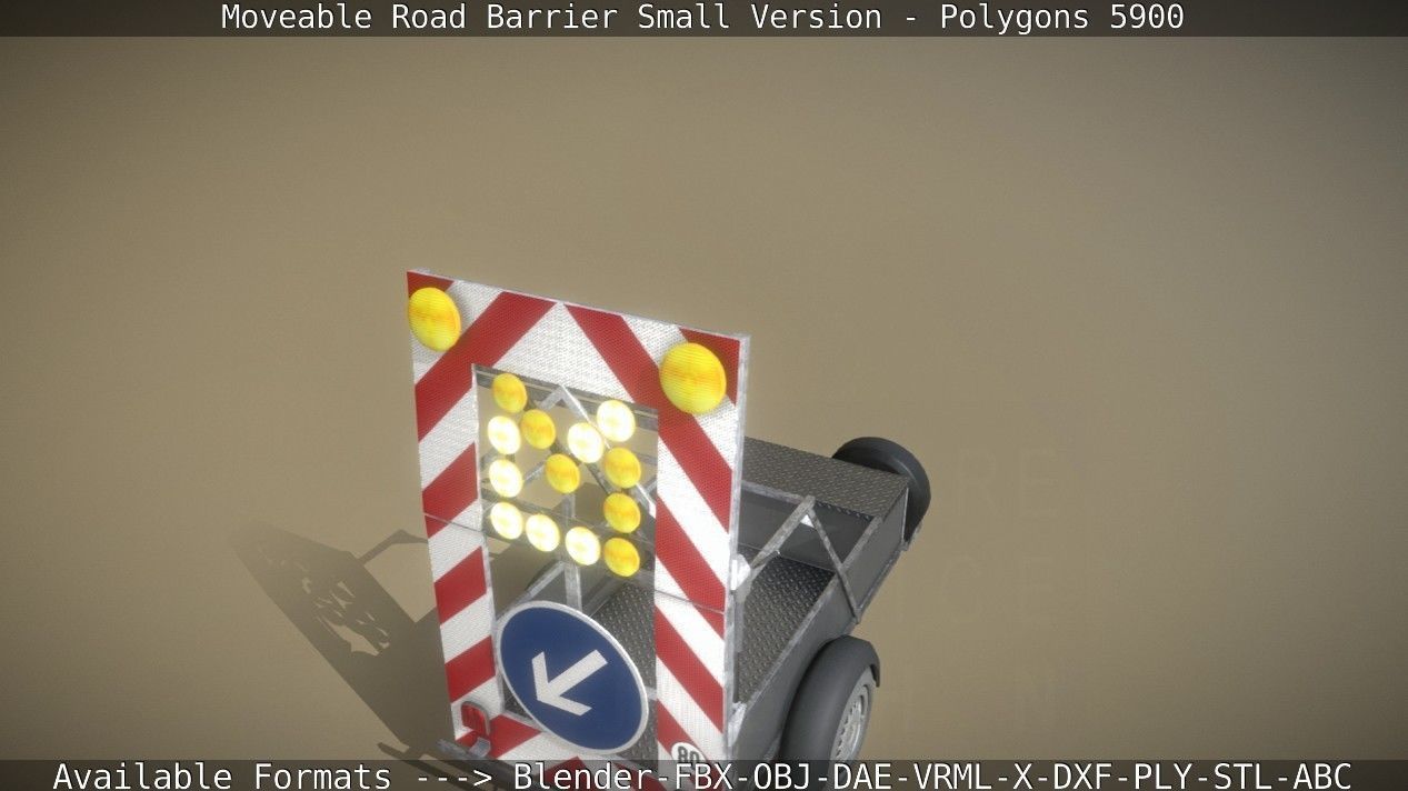 Moveable Barrier Small Version Low-poly 3D model_27