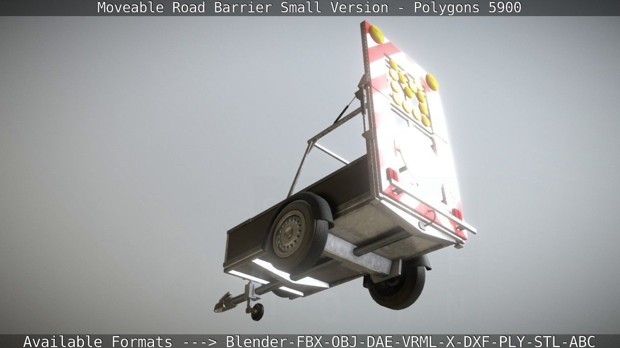 Moveable Barrier Small Version Low-poly 3D model_40