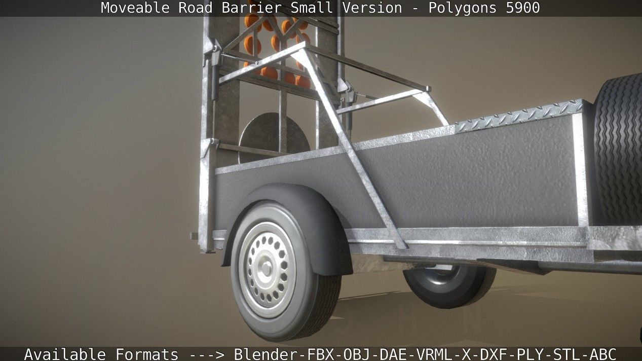 Moveable Barrier Small Version Low-poly 3D model_77