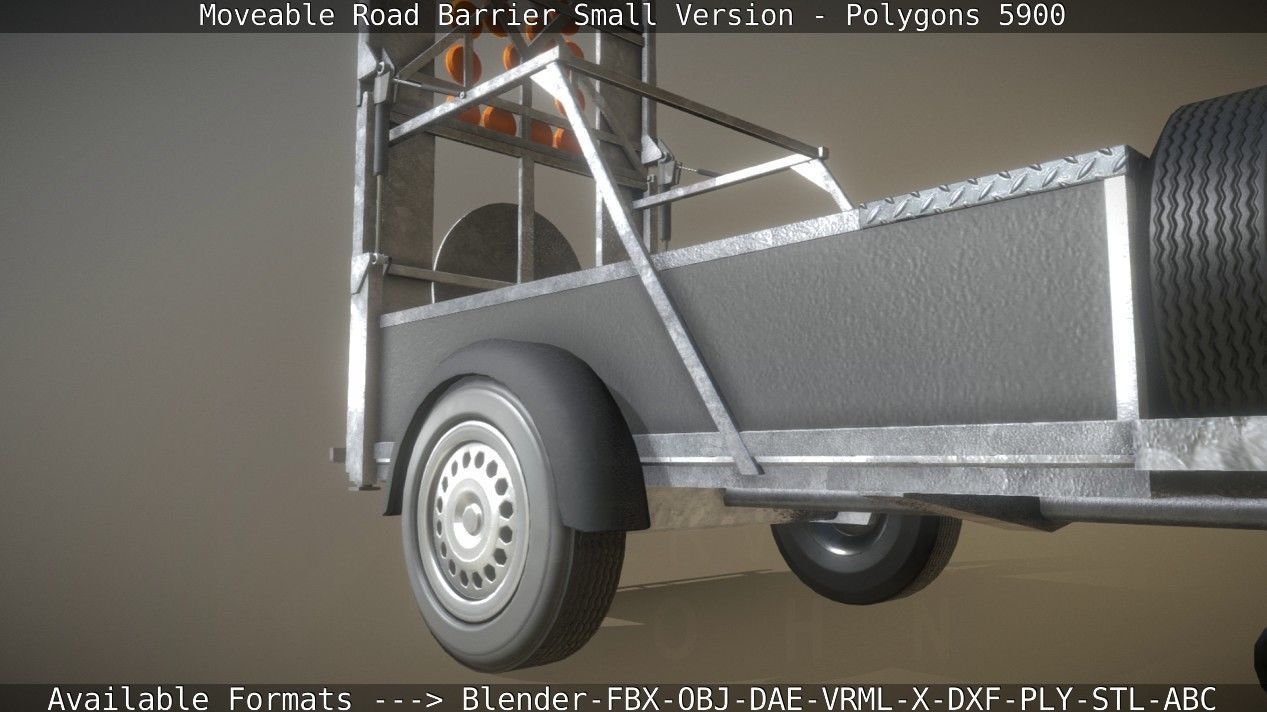 Moveable Barrier Small Version Low-poly 3D model_78