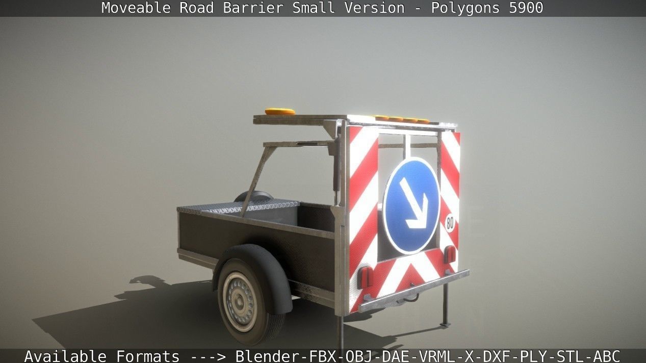 Moveable Barrier Small Version Low-poly 3D model_95