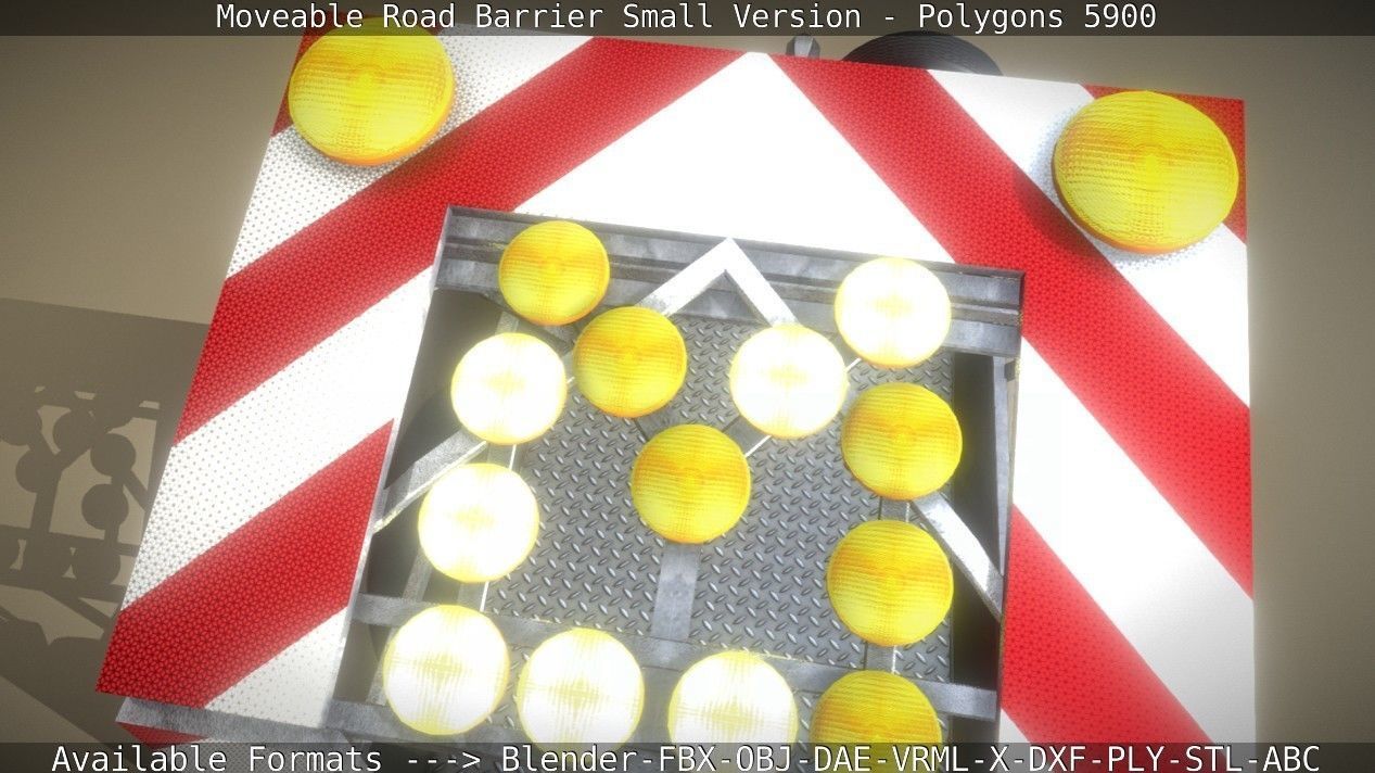 Moveable Barrier Small Version Low-poly 3D model_65