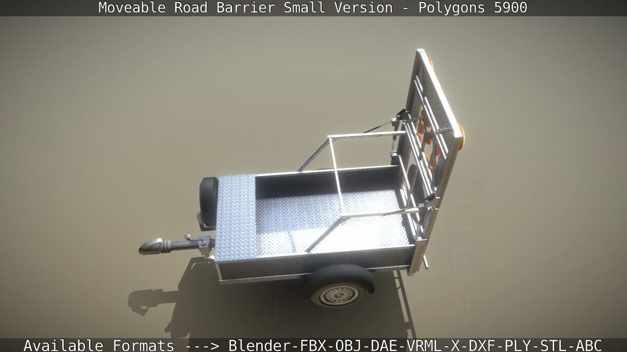 Moveable Barrier Small Version Low-poly 3D model_116