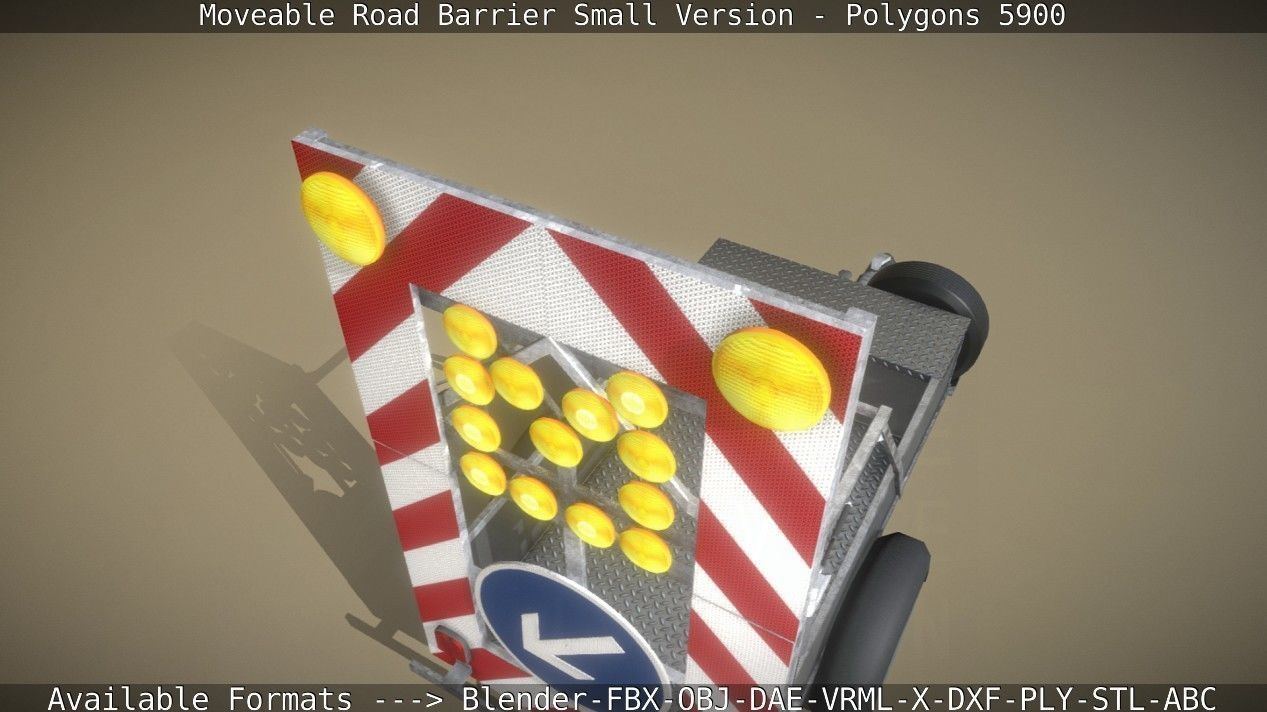Moveable Barrier Small Version Low-poly 3D model_70