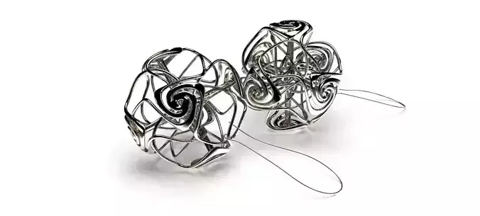 Swirly abstract silver ring 3D print model