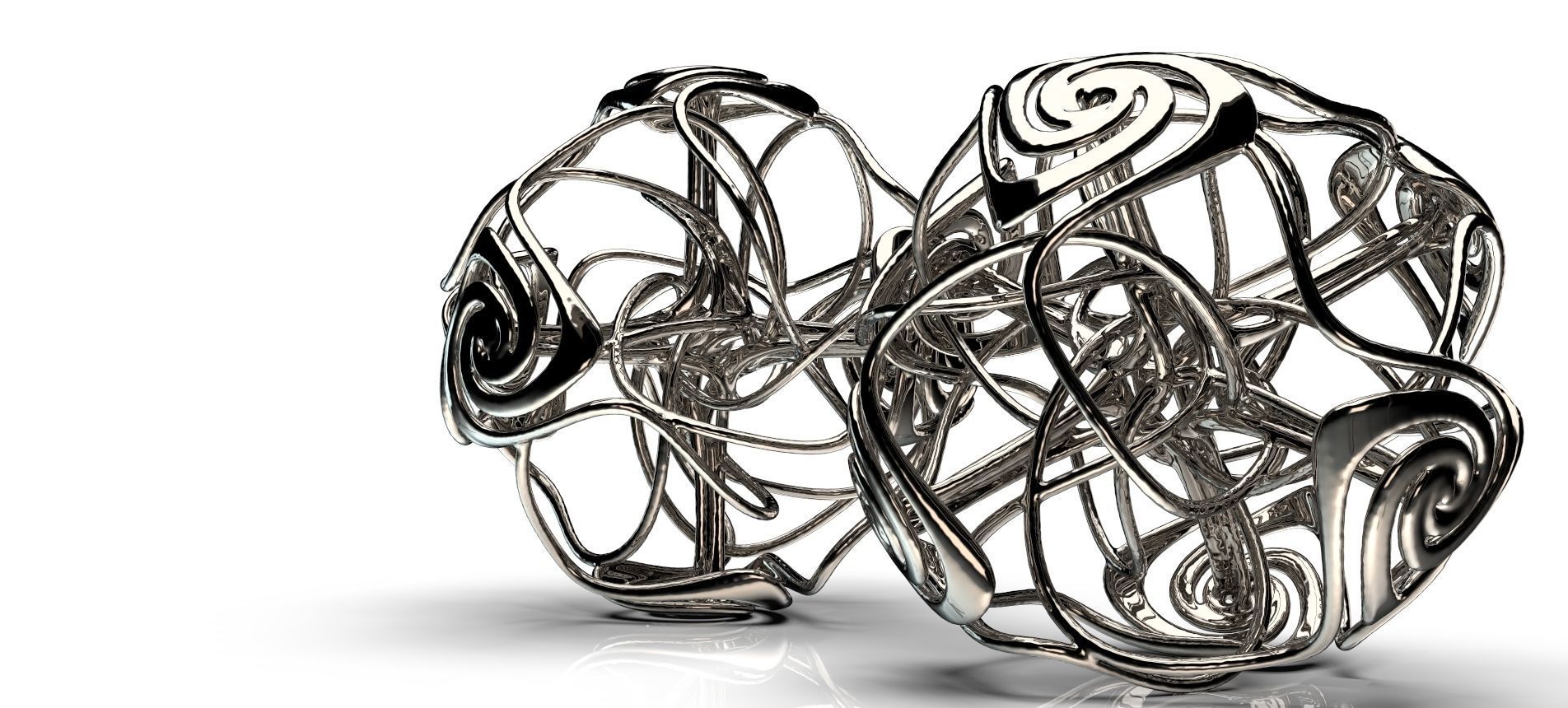 Swirly abstract silver ring 3D print model_8