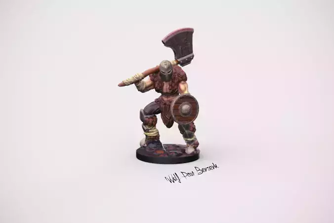 3d printable Miniature Wolf Paw Berserk 32mm