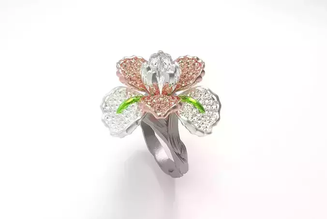 Special Design Flower Ring  3D print model