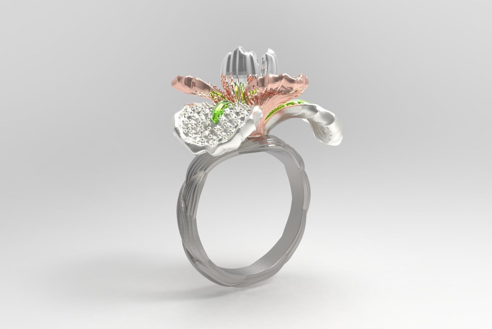 Special Design Flower Ring  3D print model_1