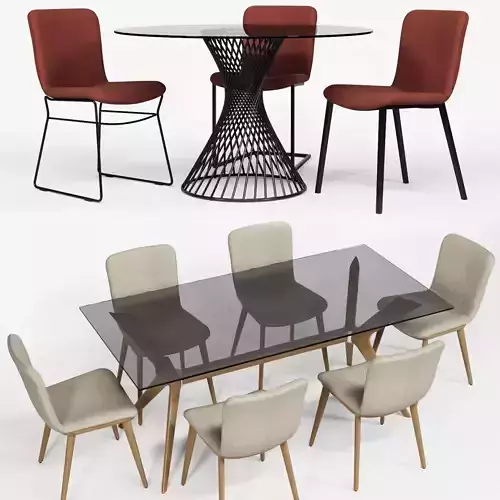 Calligaris ANNIE chair VORTEX TOKYO table 3D model