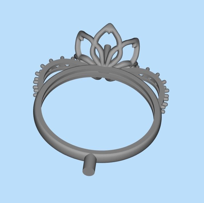 Women Pearl and Diamonds Ring Design 3dm stl vintage 3D print model_20