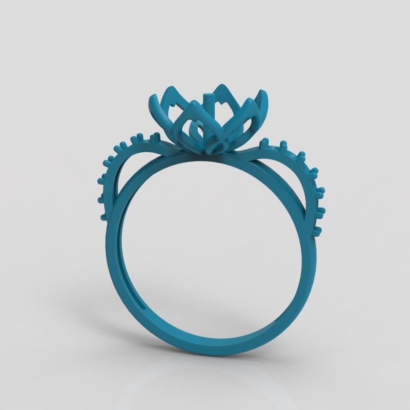 Women Pearl and Diamonds Ring Design 3dm stl vintage 3D print model_7