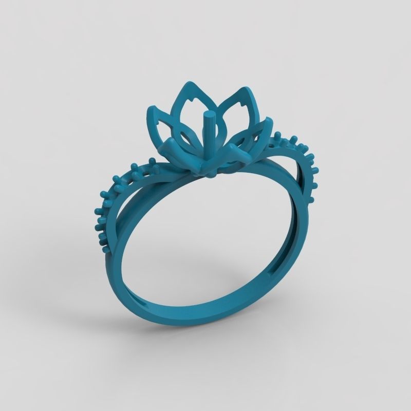 Women Pearl and Diamonds Ring Design 3dm stl vintage 3D print model_5