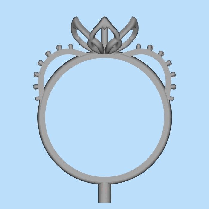 Women Pearl and Diamonds Ring Design 3dm stl vintage 3D print model_19