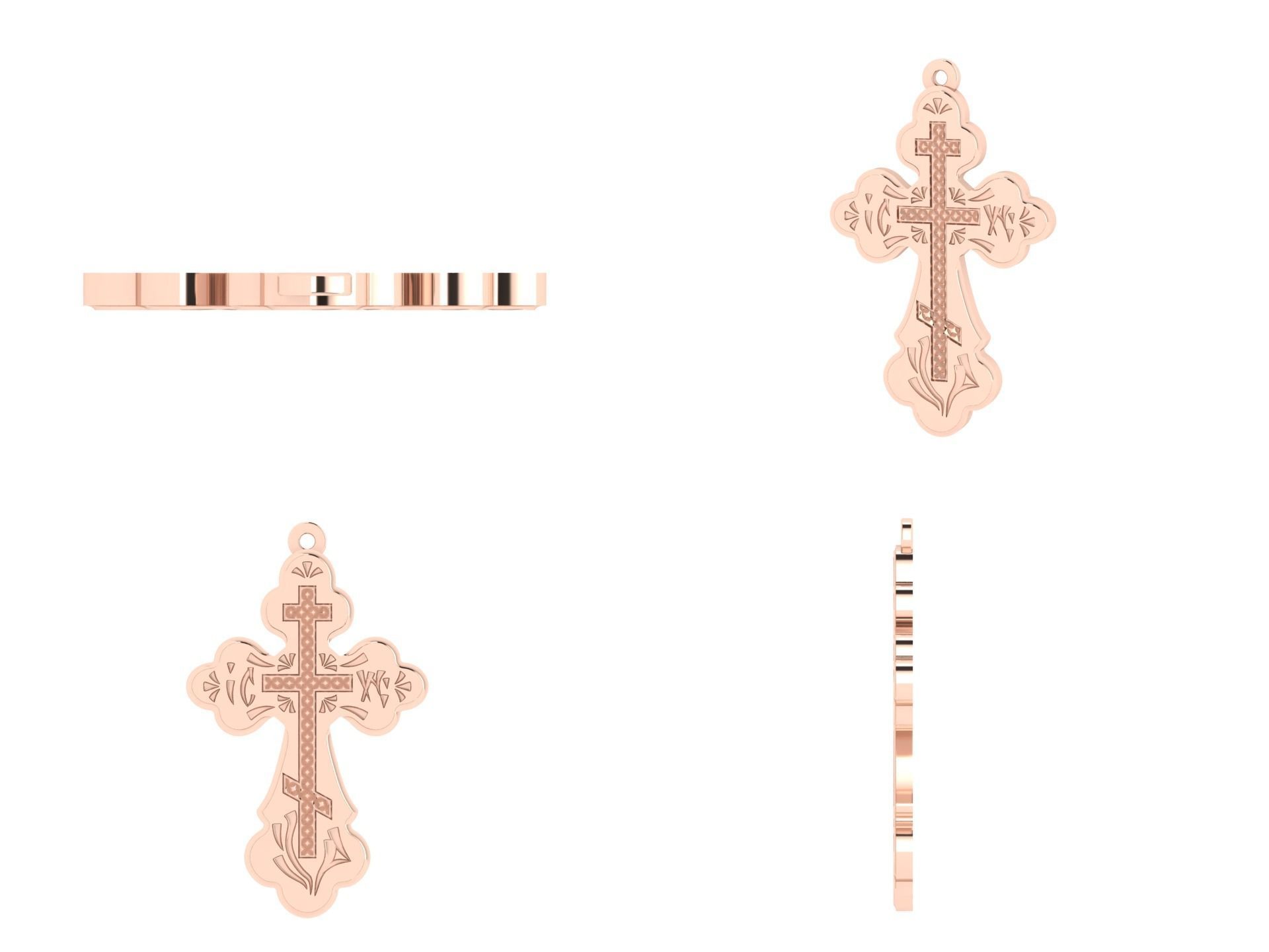 Pendant od 13 cross 3D print model_3