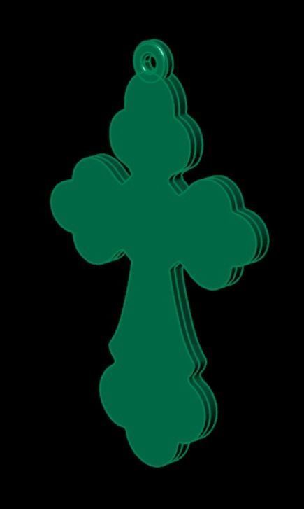 Pendant od 13 cross 3D print model_9