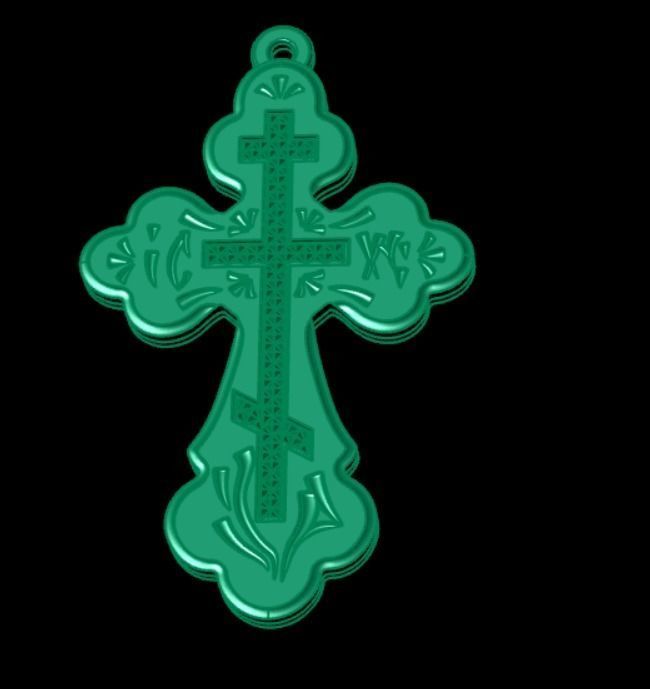 Pendant od 13 cross 3D print model_12