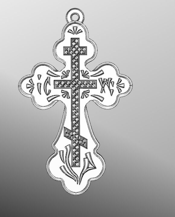 Pendant od 13 cross 3D print model_17