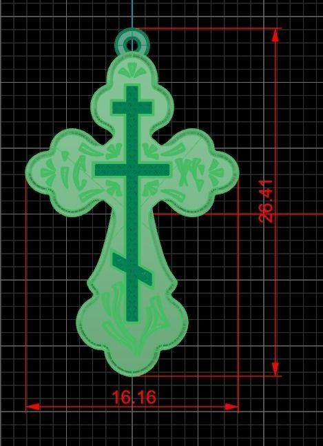 Pendant od 13 cross 3D print model_6