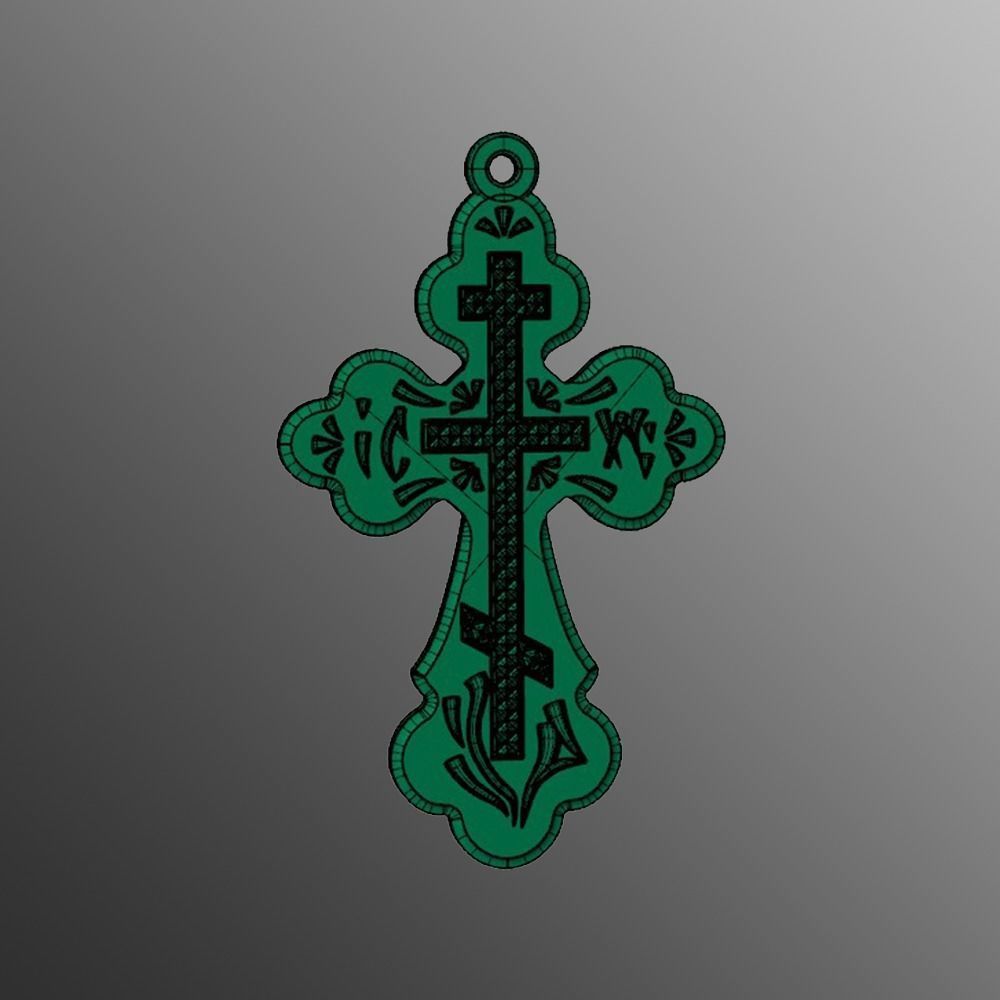 Pendant od 13 cross 3D print model_2