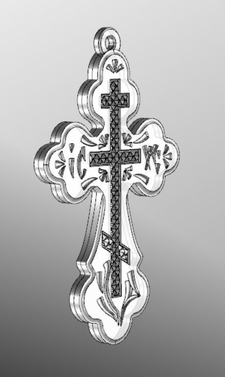 Pendant od 13 cross 3D print model_15