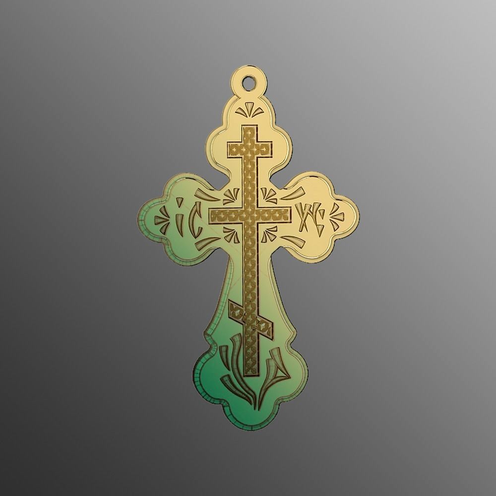 Pendant od 13 cross 3D print model_1