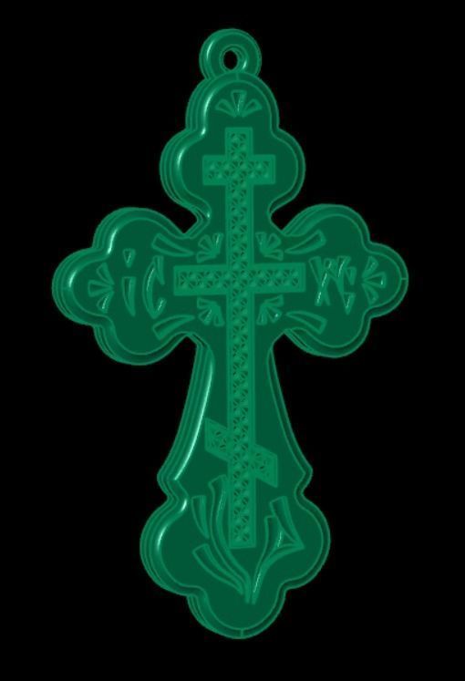 Pendant od 13 cross 3D print model_10