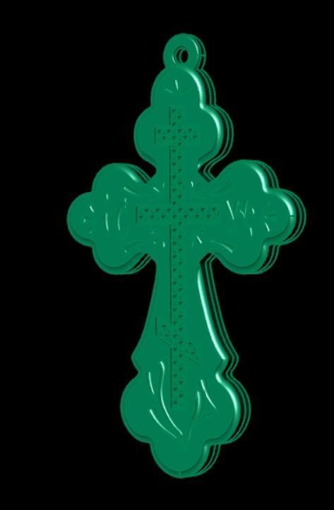 Pendant od 13 cross 3D print model_8