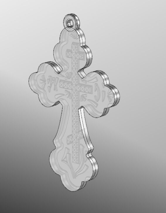 Pendant od 13 cross 3D print model_16