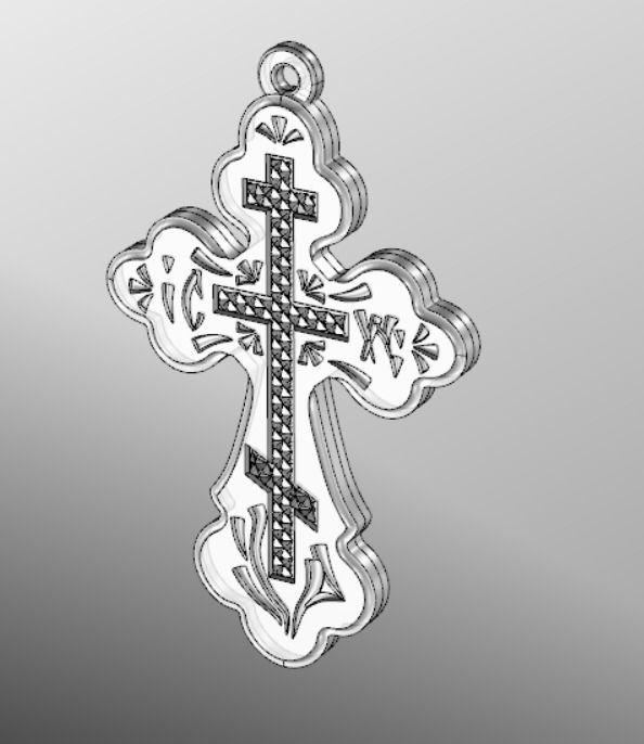 Pendant od 13 cross 3D print model_14