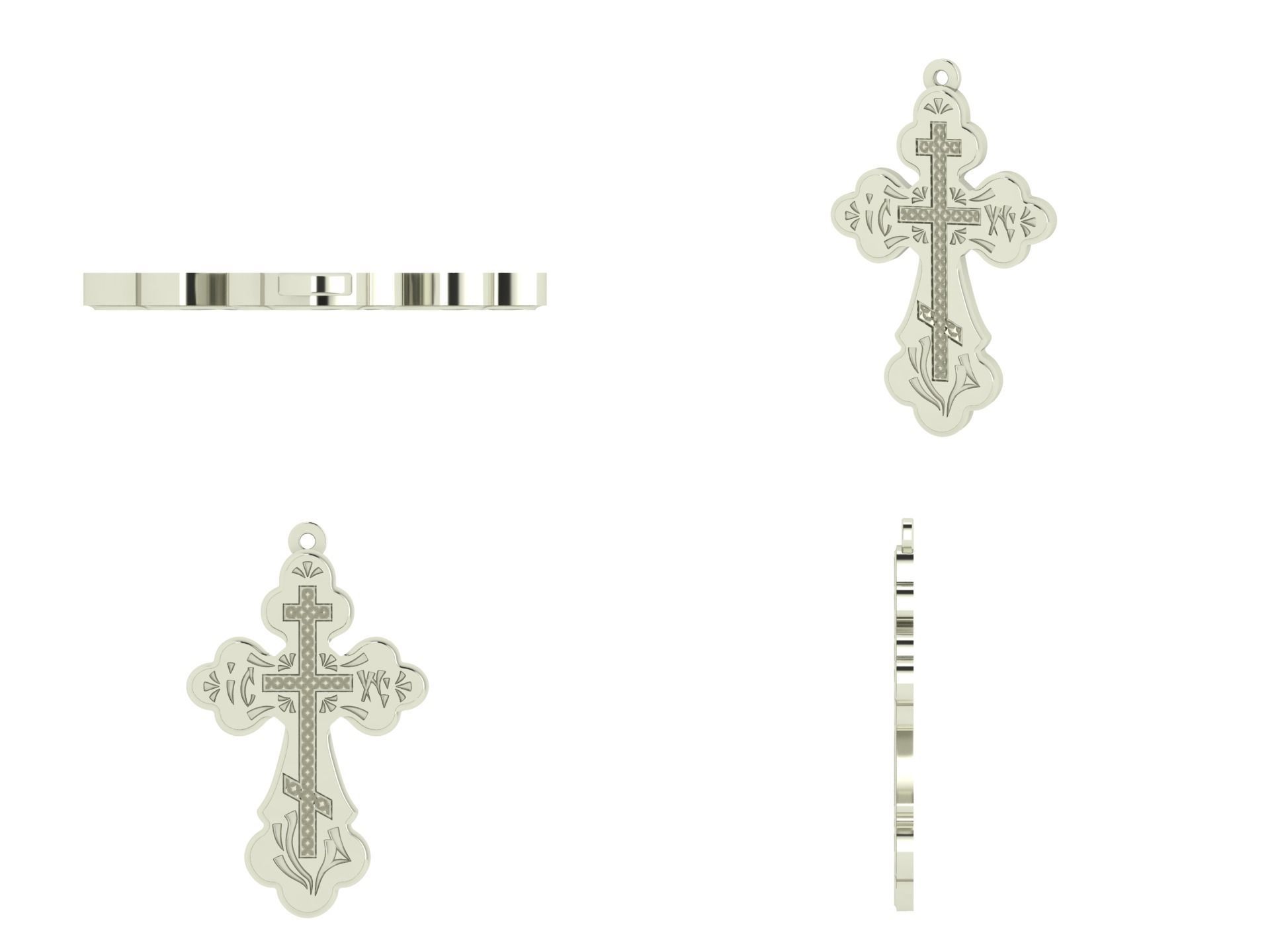 Pendant od 13 cross 3D print model_5