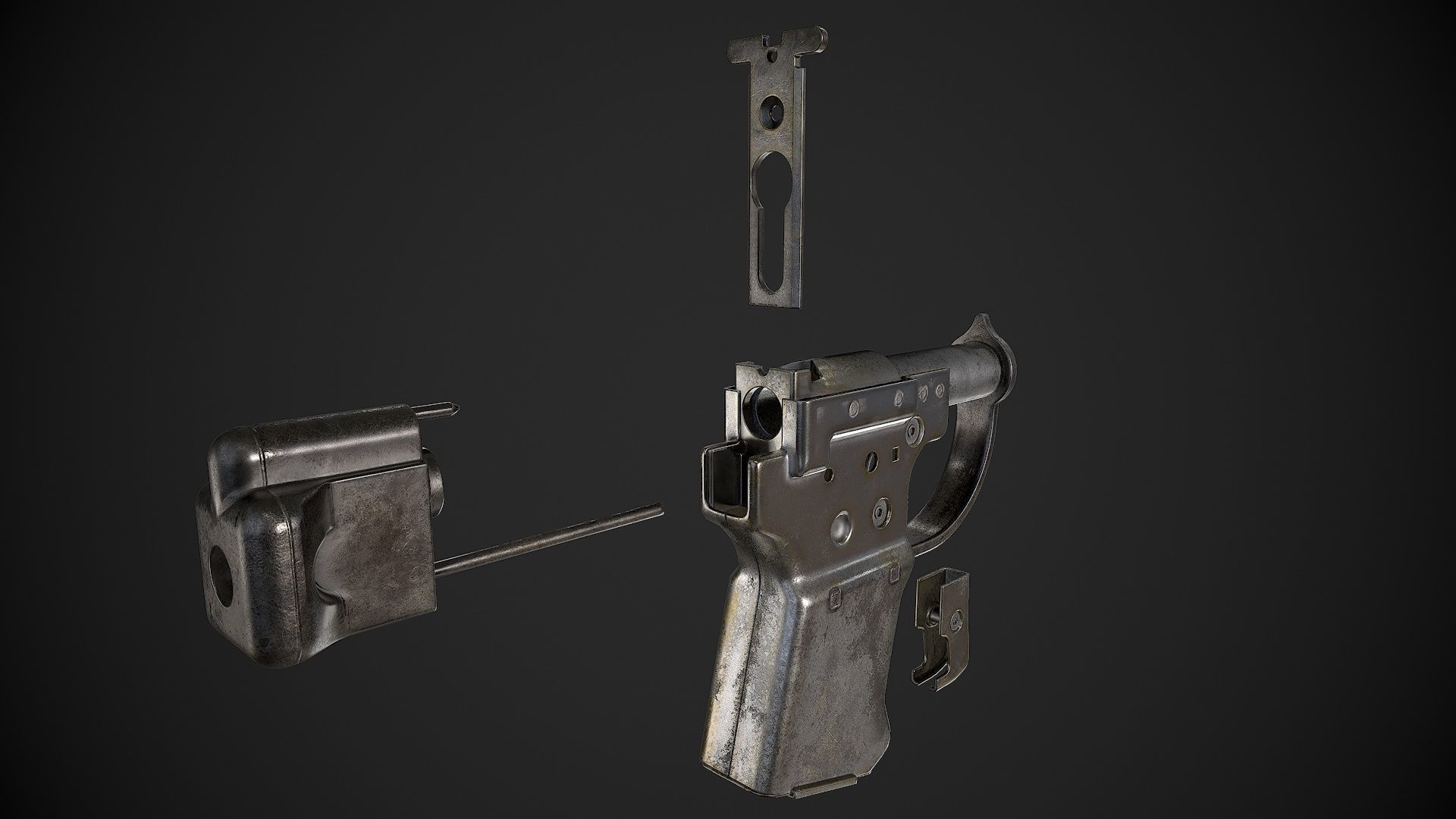 FP-45 Liberator Low-poly 3D model_16