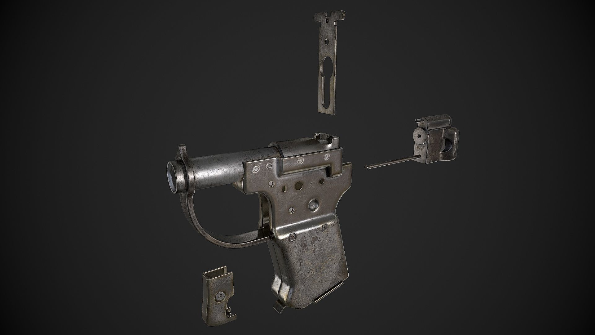 FP-45 Liberator Low-poly 3D model_15