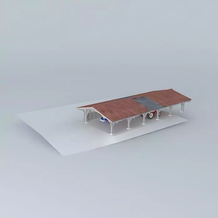 agricultural wood frame shed Free 3D model