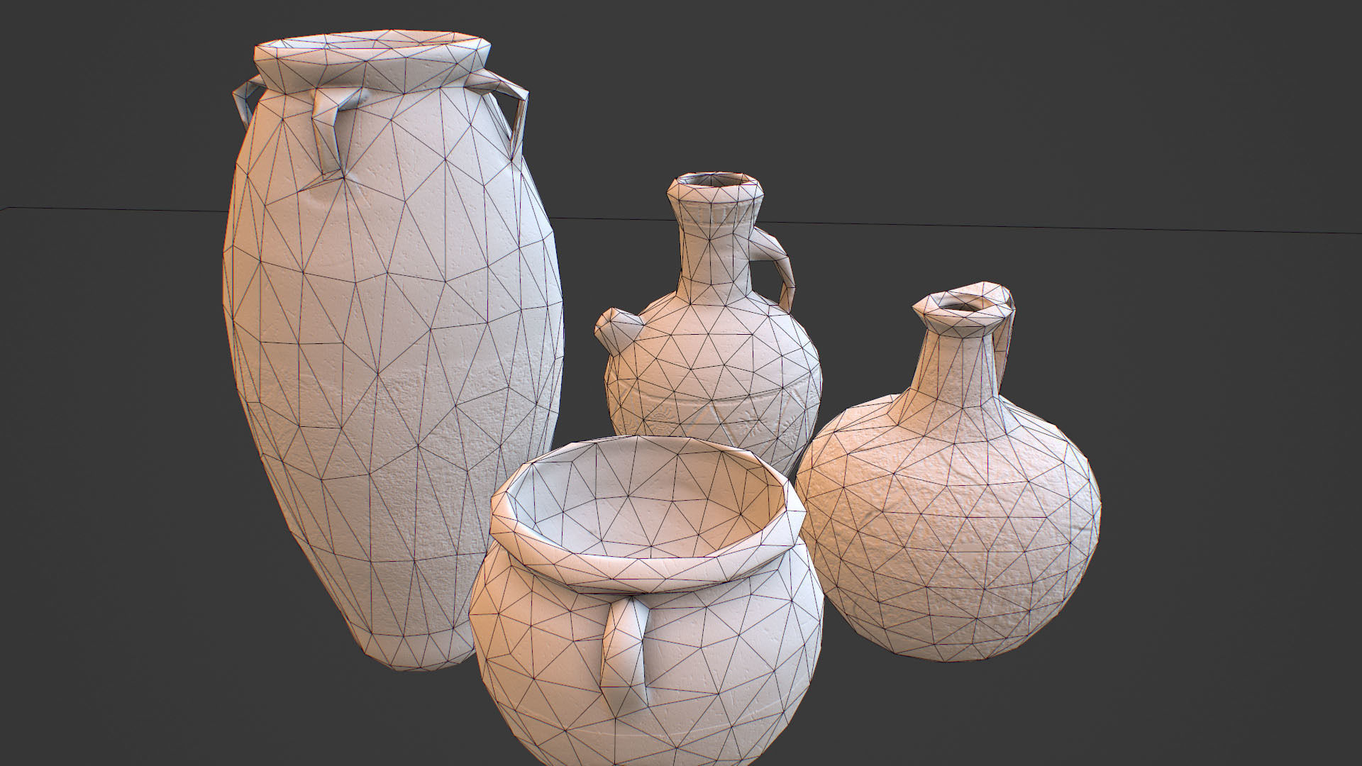 ancient pots  Low-poly PBR  Low-poly 3D model_16