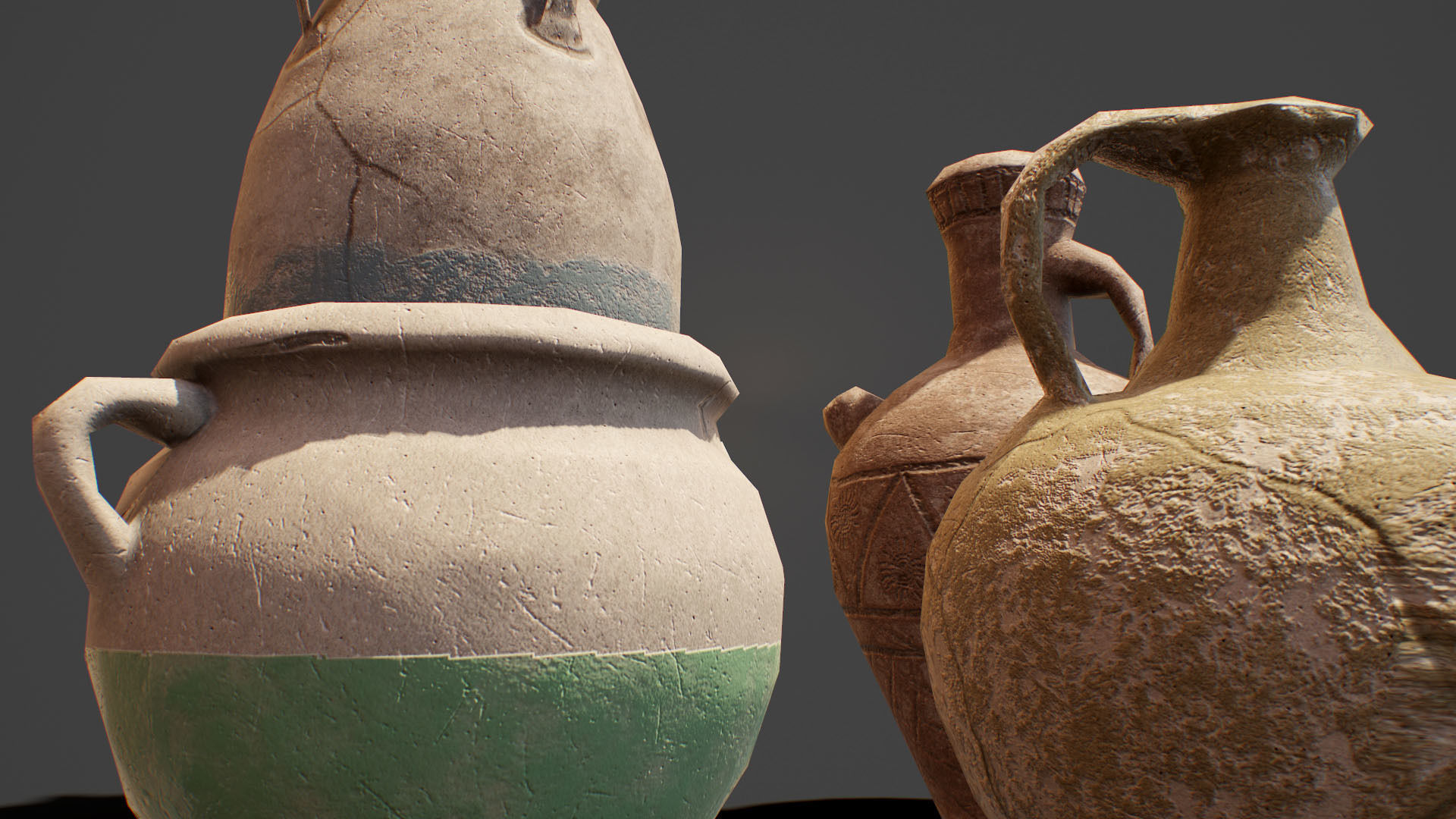 ancient pots  Low-poly PBR  Low-poly 3D model_8