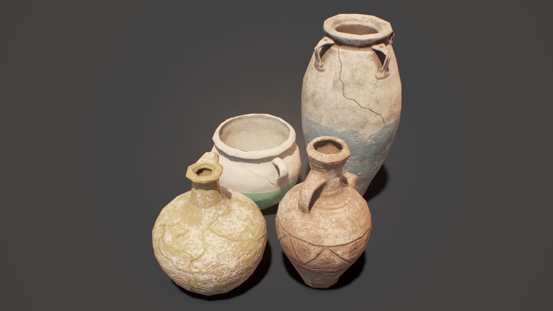 ancient pots  Low-poly PBR  Low-poly 3D model_5