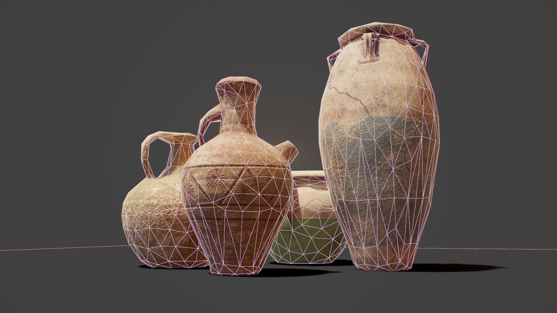 ancient pots  Low-poly PBR  Low-poly 3D model_14