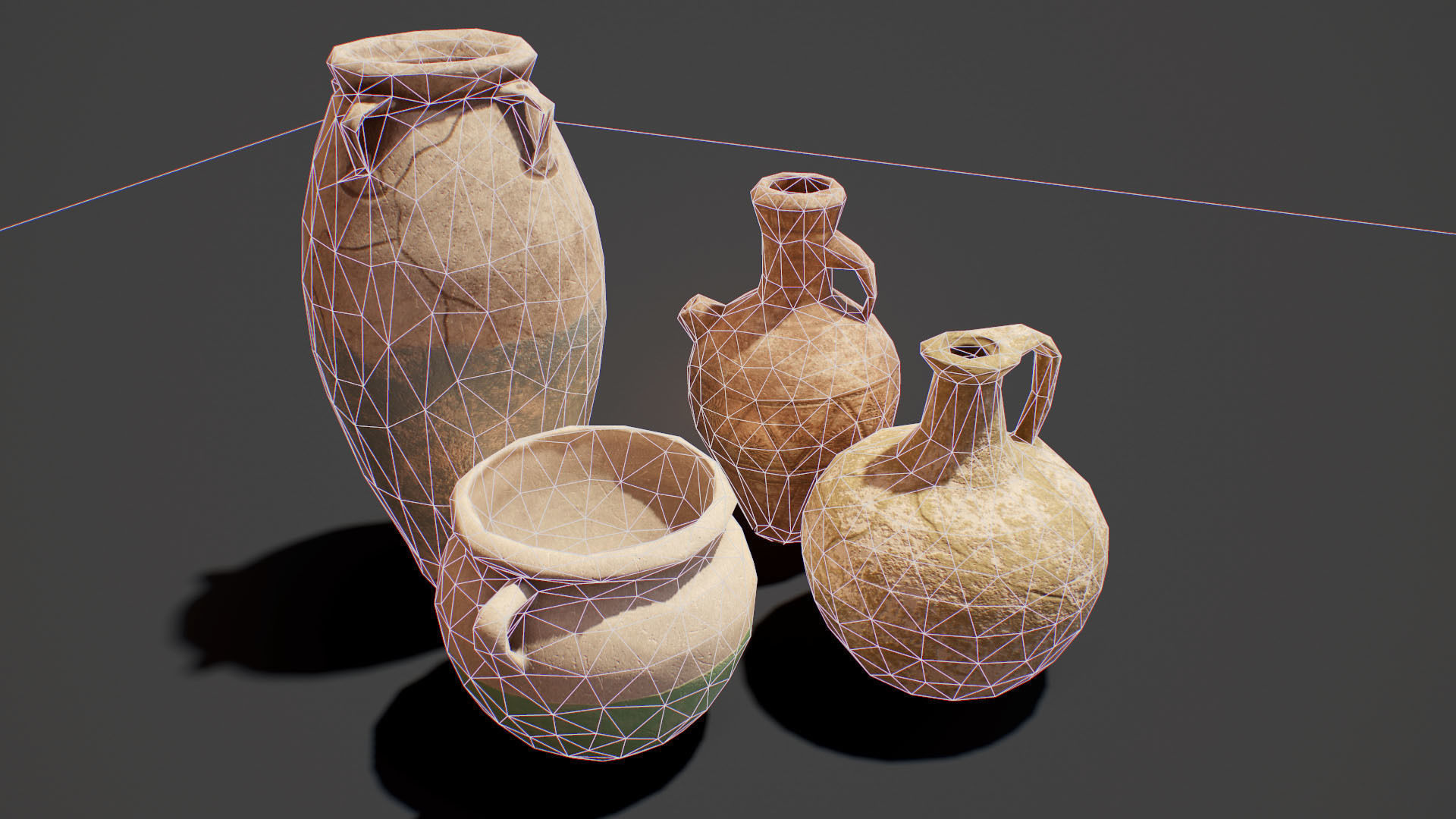 ancient pots  Low-poly PBR  Low-poly 3D model_12