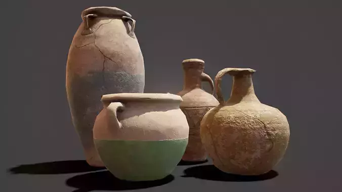 ancient pots  Low-poly PBR  Low-poly 3D model