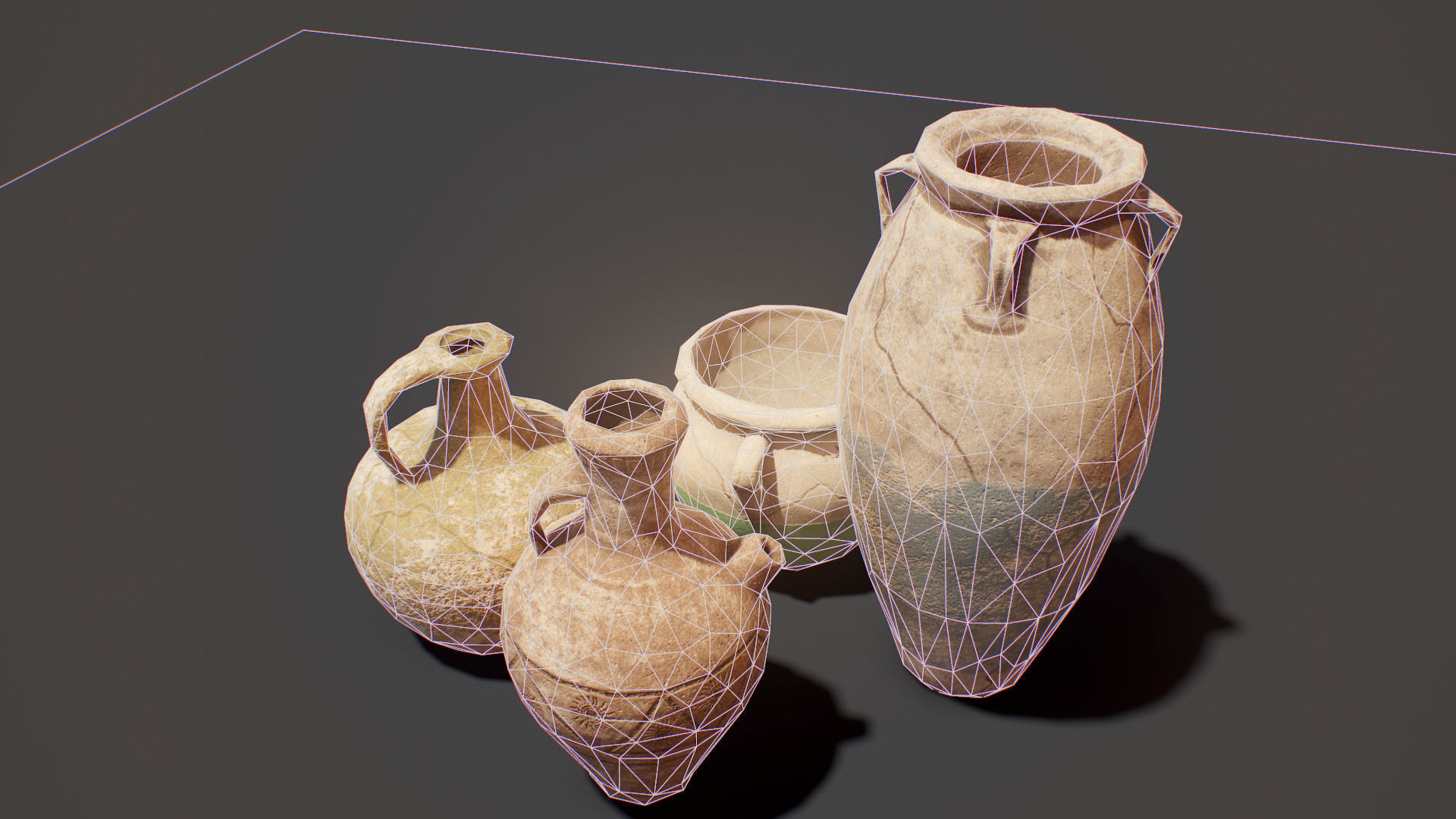 ancient pots  Low-poly PBR  Low-poly 3D model_13