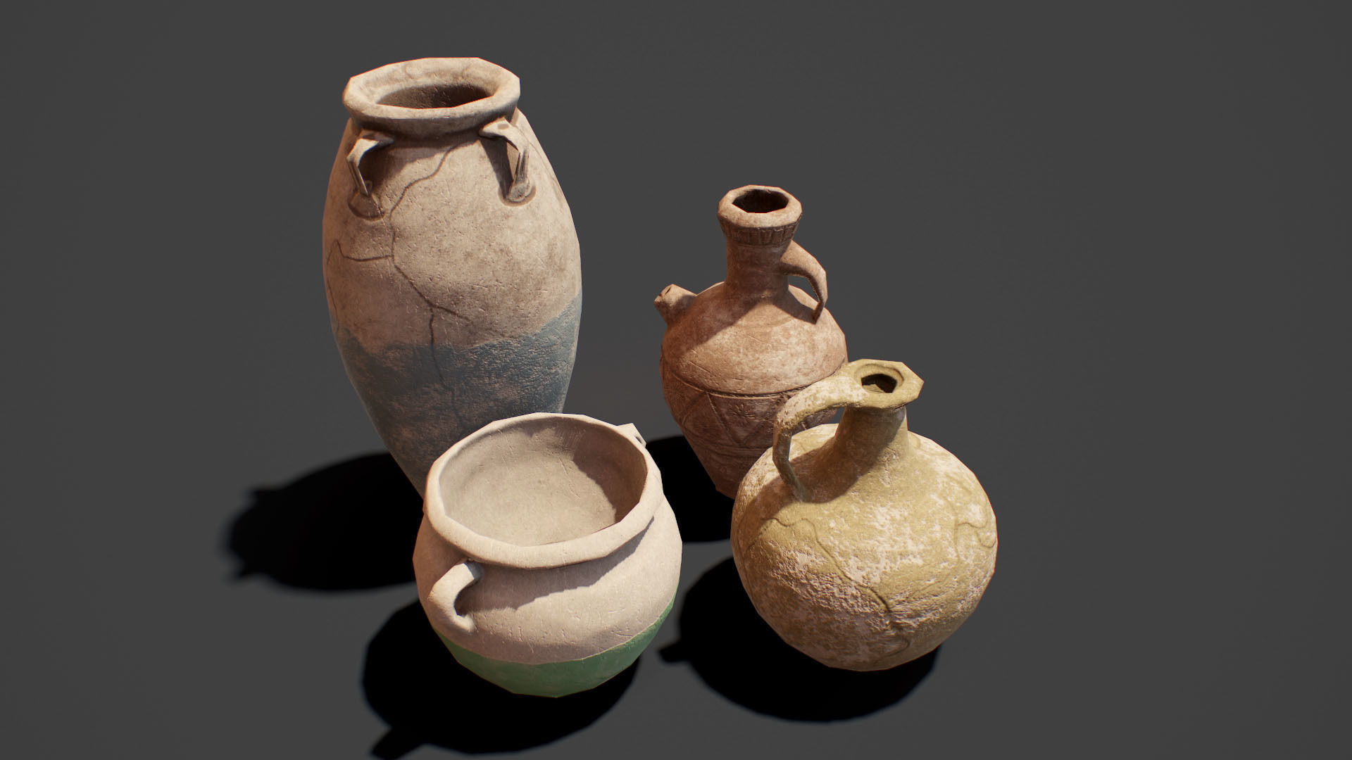 ancient pots  Low-poly PBR  Low-poly 3D model_4